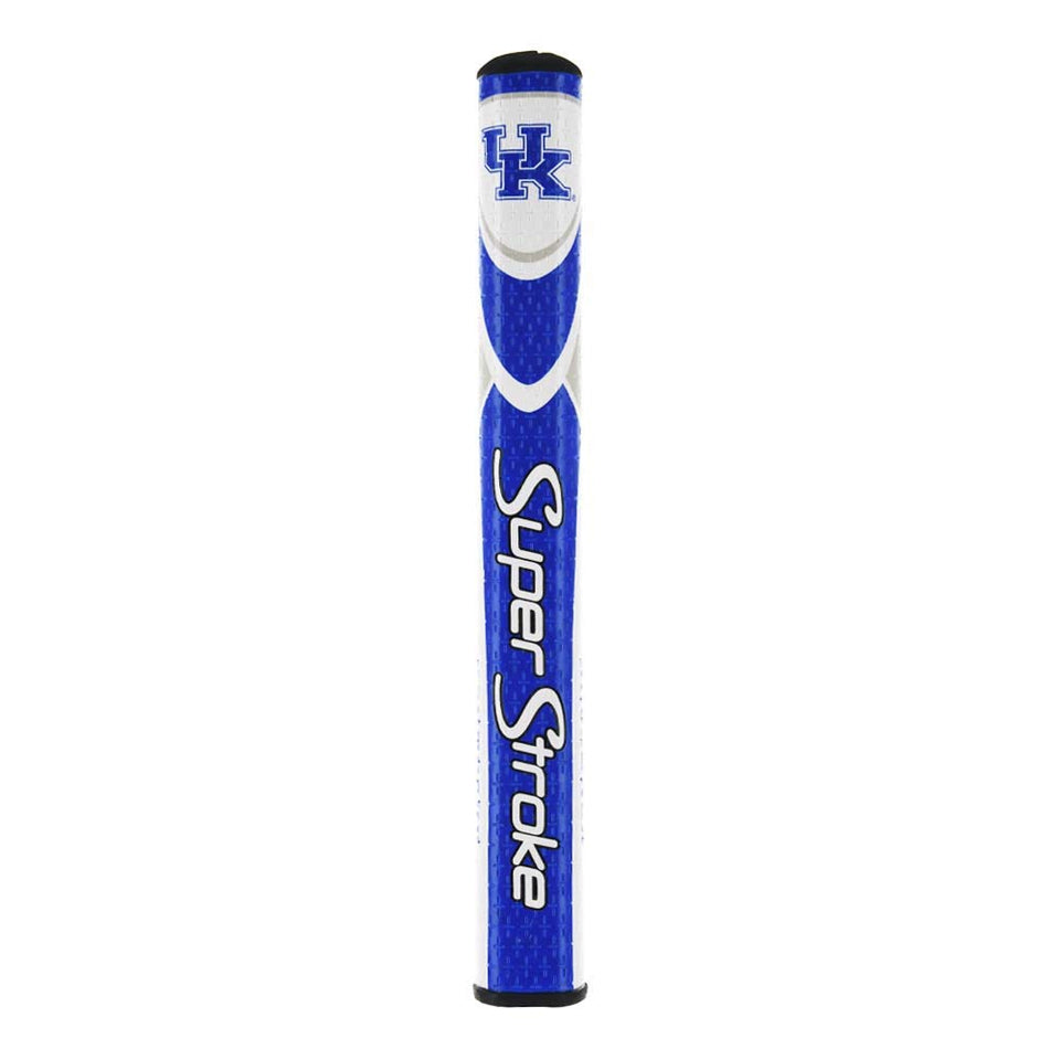 SuperStroke NCAA Kentucky Mid Slim 2.0 grip with blue-white packaging boosts shelf appeal.