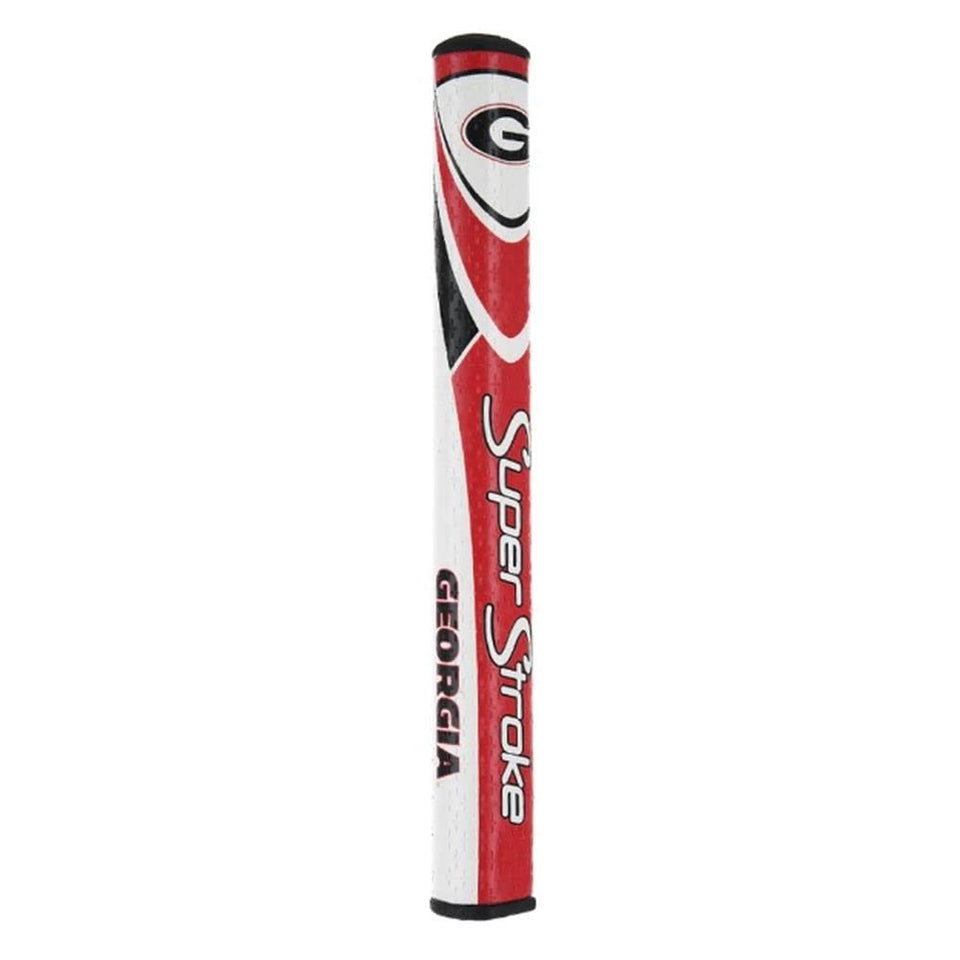 SuperStroke NCAA putter grip Georgia Mid Slim 2.0, front view for secure, consistent strokes.