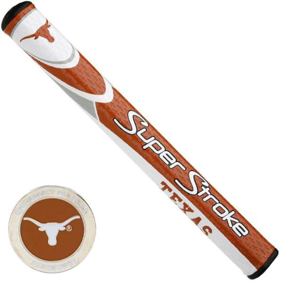 SuperStroke NCAA Texas Mid Slim 2.0 grip for consistent strokes in all weather.