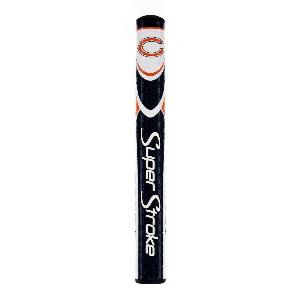 SuperStroke NFL Chicago Bears Mid Slim 2.0 putter grip in navy and orange improves stroke consistency.