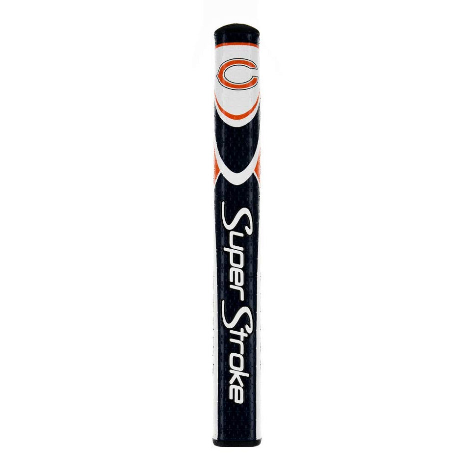 SuperStroke NFL Chicago Bears Mid Slim 2.0 putter grip in navy and orange improves stroke consistency.