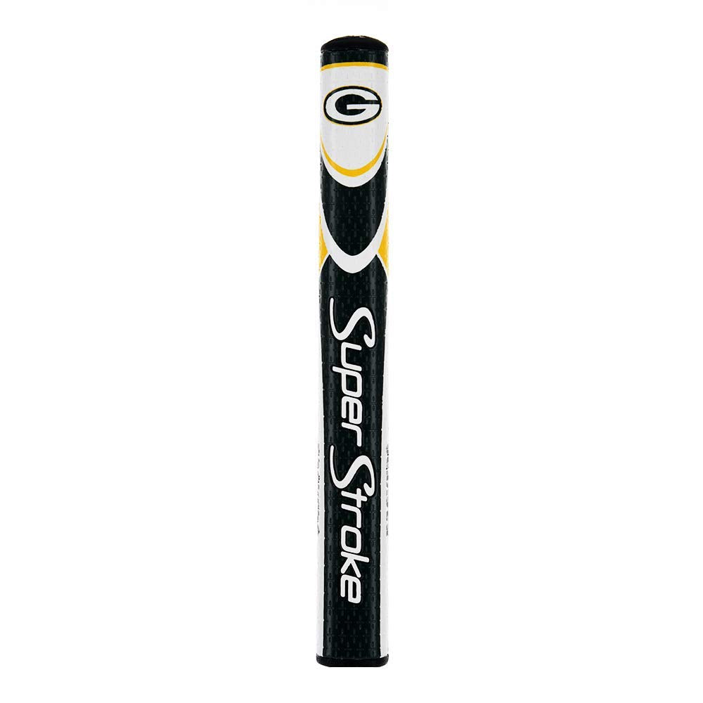 Super Stroke NFL Green Bay Packers Mid Slim 2.0 grip front view showing overall shape and branding.