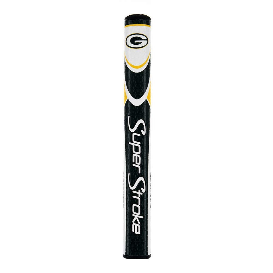 Super Stroke NFL Green Bay Packers Mid Slim 2.0 grip front view showing overall shape and branding.