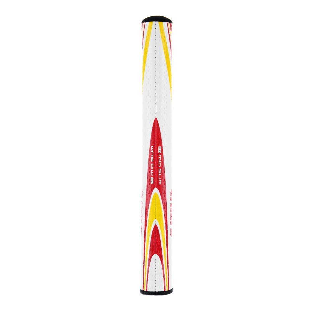 SuperStroke NFL Chiefs Mid Slim 2.0 red-gold grip on a putter enhances visibility.