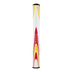 SuperStroke NFL Chiefs Mid Slim 2.0 red-gold grip on a putter enhances visibility.