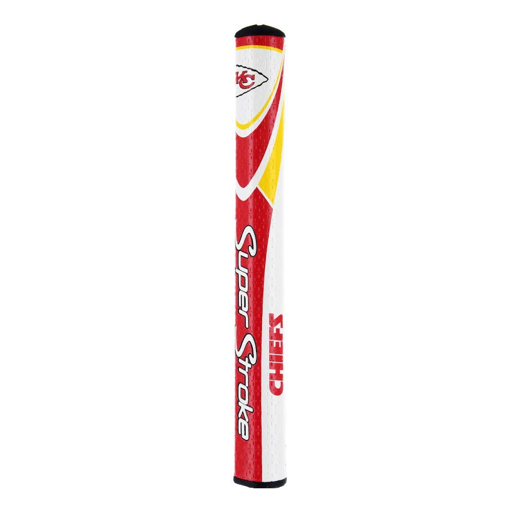 SuperStroke NFL Chiefs Mid Slim 2.0 grip side view maintains secure traction in all weather.