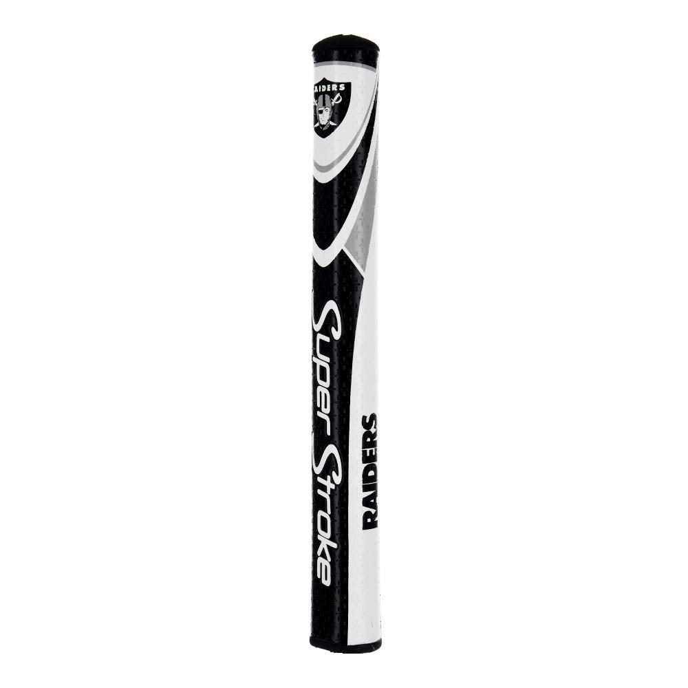 SuperStroke NFL Oakland Raiders Mid Slim 2.0 grip side view highlights Cross-Traction texture