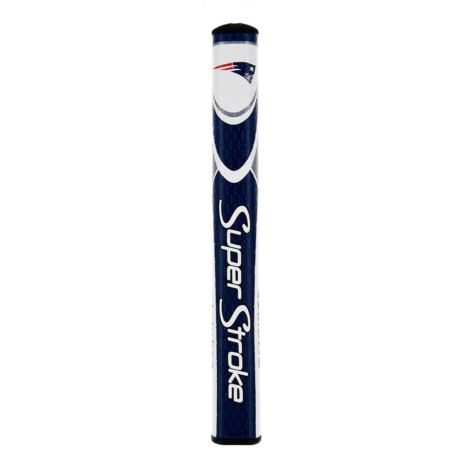 SuperStroke NFL putter grip Mid Slim 2.0 in Patriots colors for a balanced, consistent stroke.