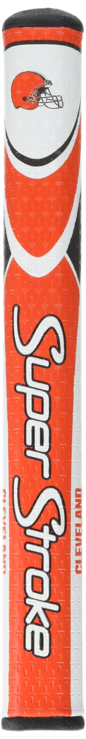 SuperStroke NFL Traxion Tour putter grip on Cleveland Browns model offers steady greenside feel in wet conditions