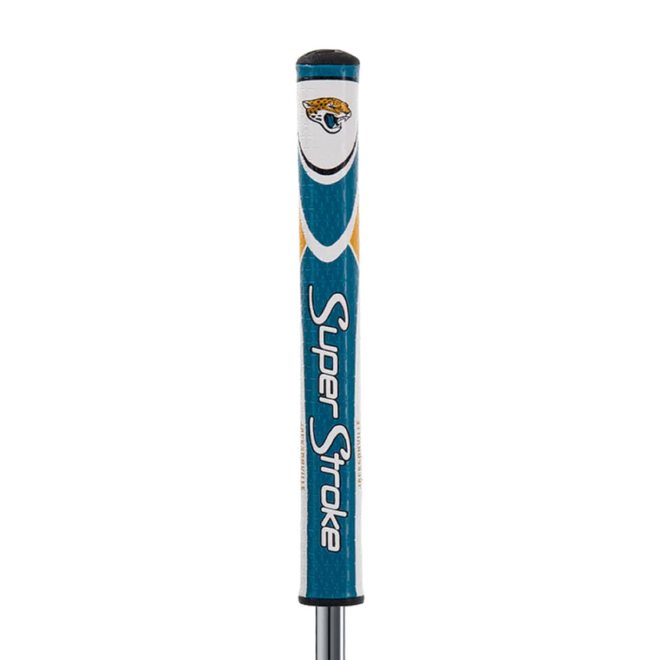 SuperStroke NFL Traxion Tour putter grip face detail for consistent contact and feel.