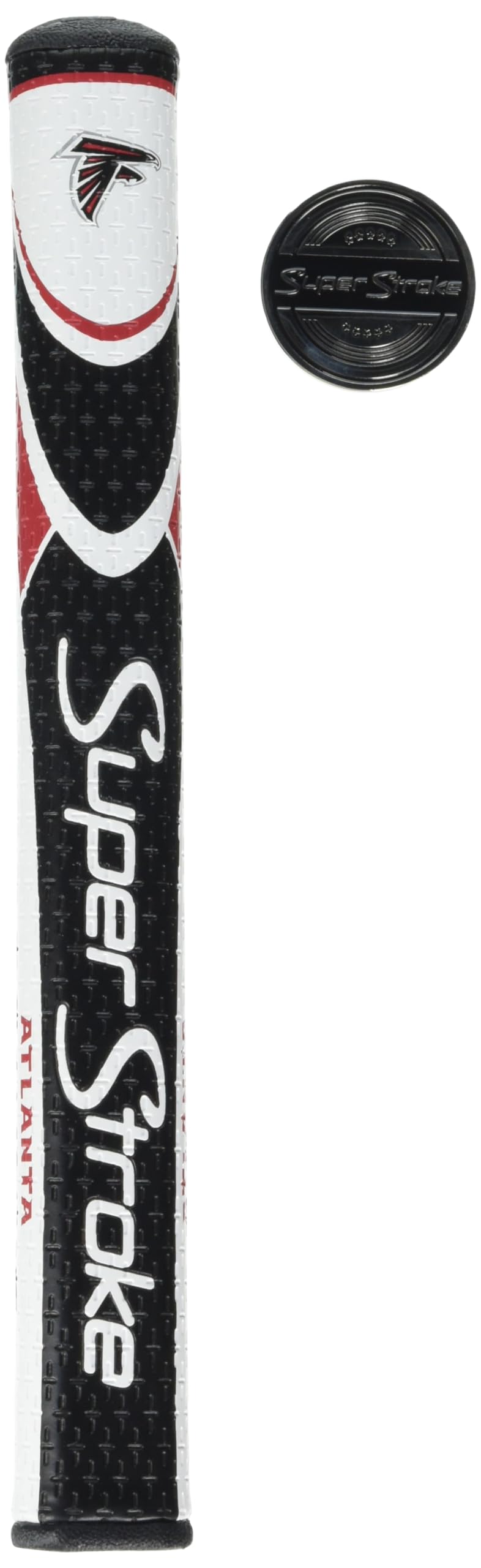 SuperStroke NFL Traxion Tour putter grip front view highlighting Cross-Traction texture for control