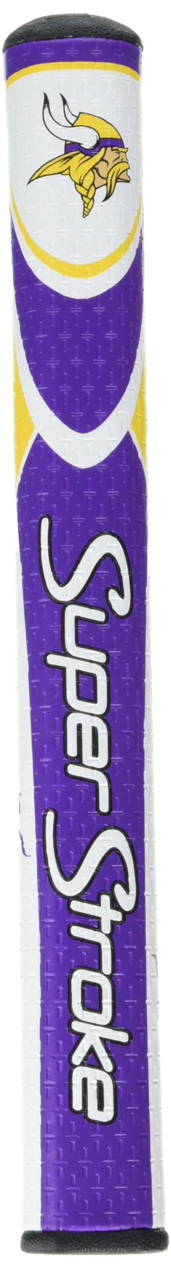 SuperStroke NFL Traxion Tour putter grip on Minnesota Vikings model for stable alignment.