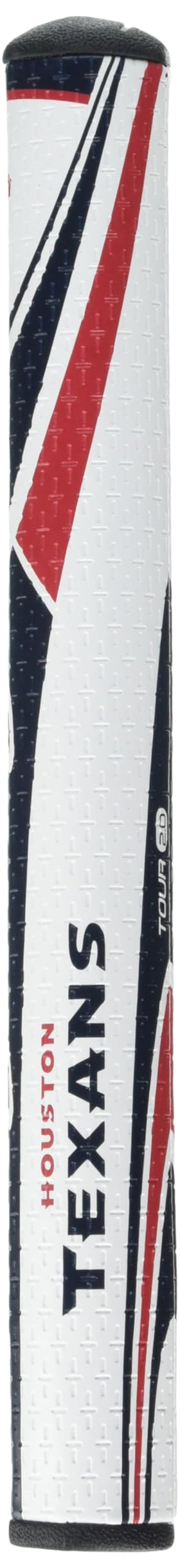 Close-up of Cross-Traction surface on SuperStroke NFL Traxion Tour grip for non-slip performance.