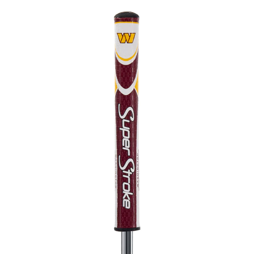 SuperStroke NFL Traxion Tour grip in hand shows steady control and tackiness for better putts