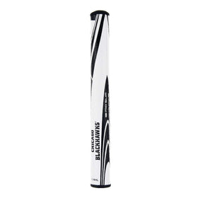 Grip mounted on a putter illustrating stable hand position and alignment