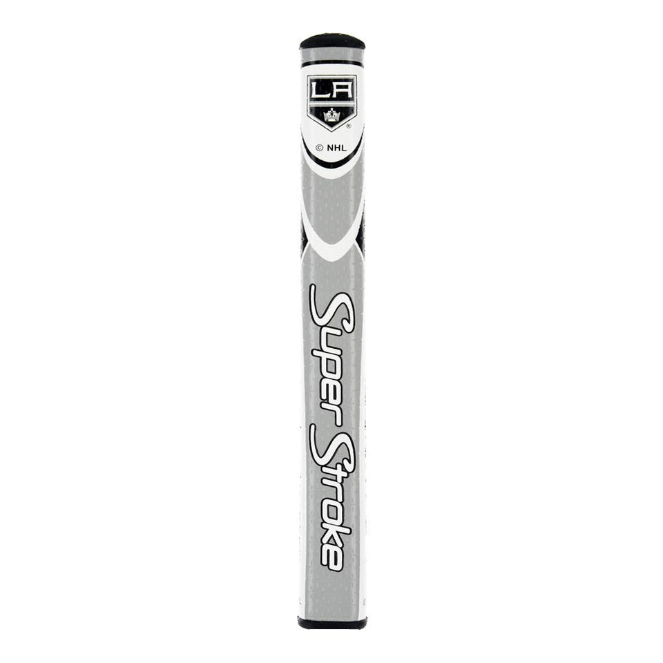 SuperStroke NHL putter grip close-up shows cross-traction texture for secure grip.