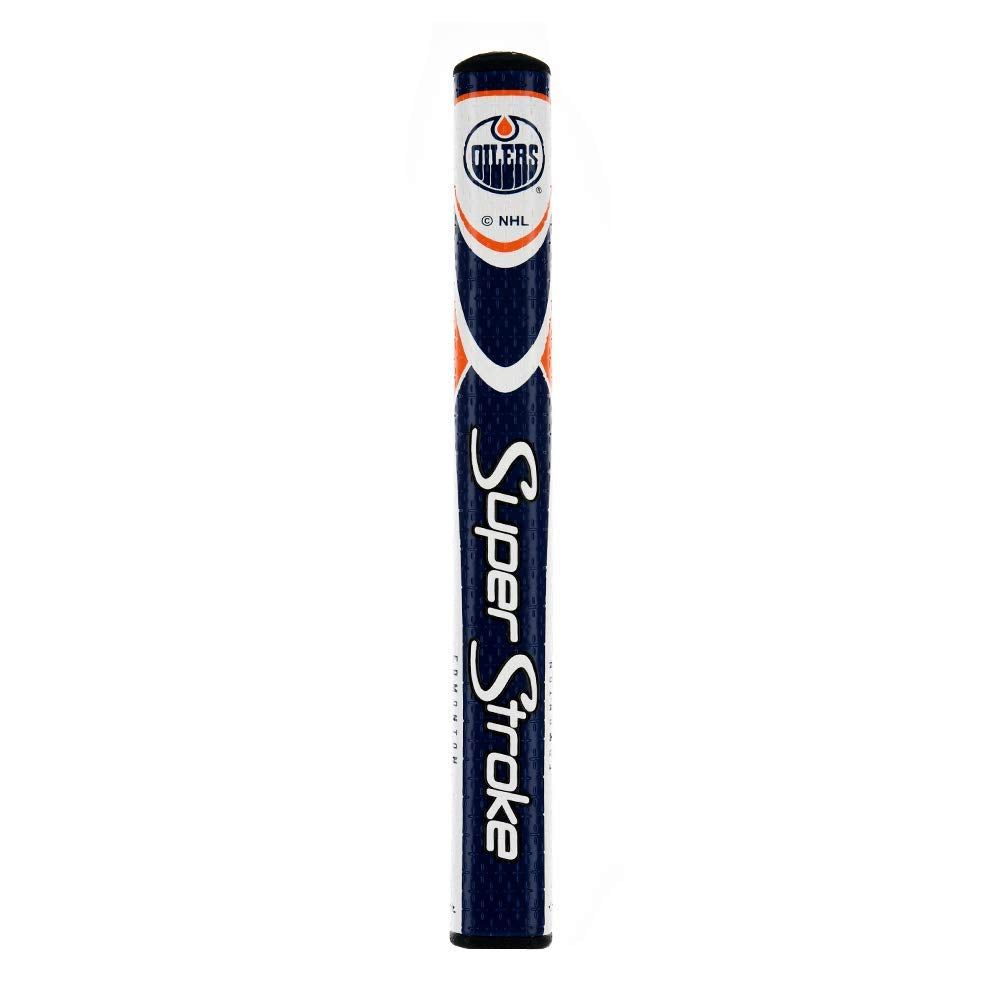 SuperStroke NHL putter grip with Edmonton Oilers colors provides stable control on the greens.