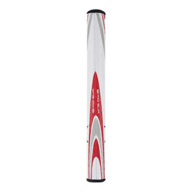 Ohio State branding on the SuperStroke grip during a green-side practice swing.