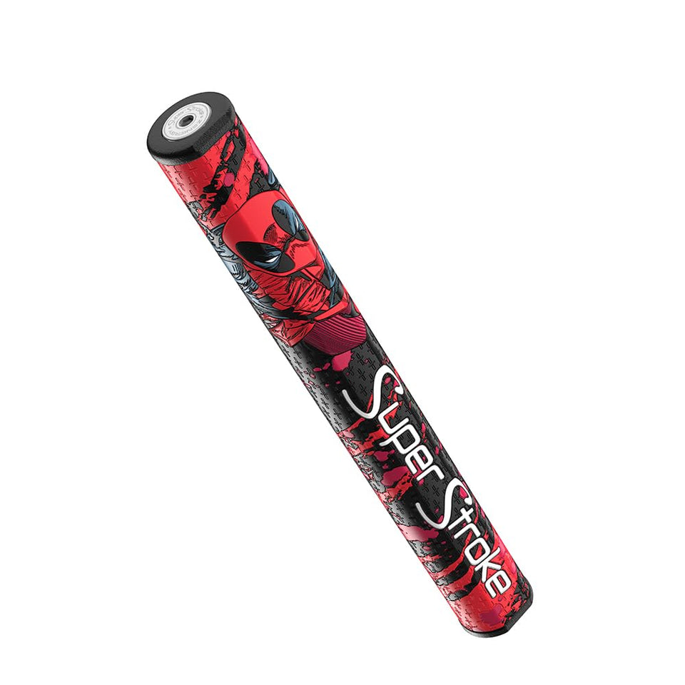 SuperStroke Tour 2.0 Deadpool grip front view showing embossed SPYNE ridge for easier face alignment.