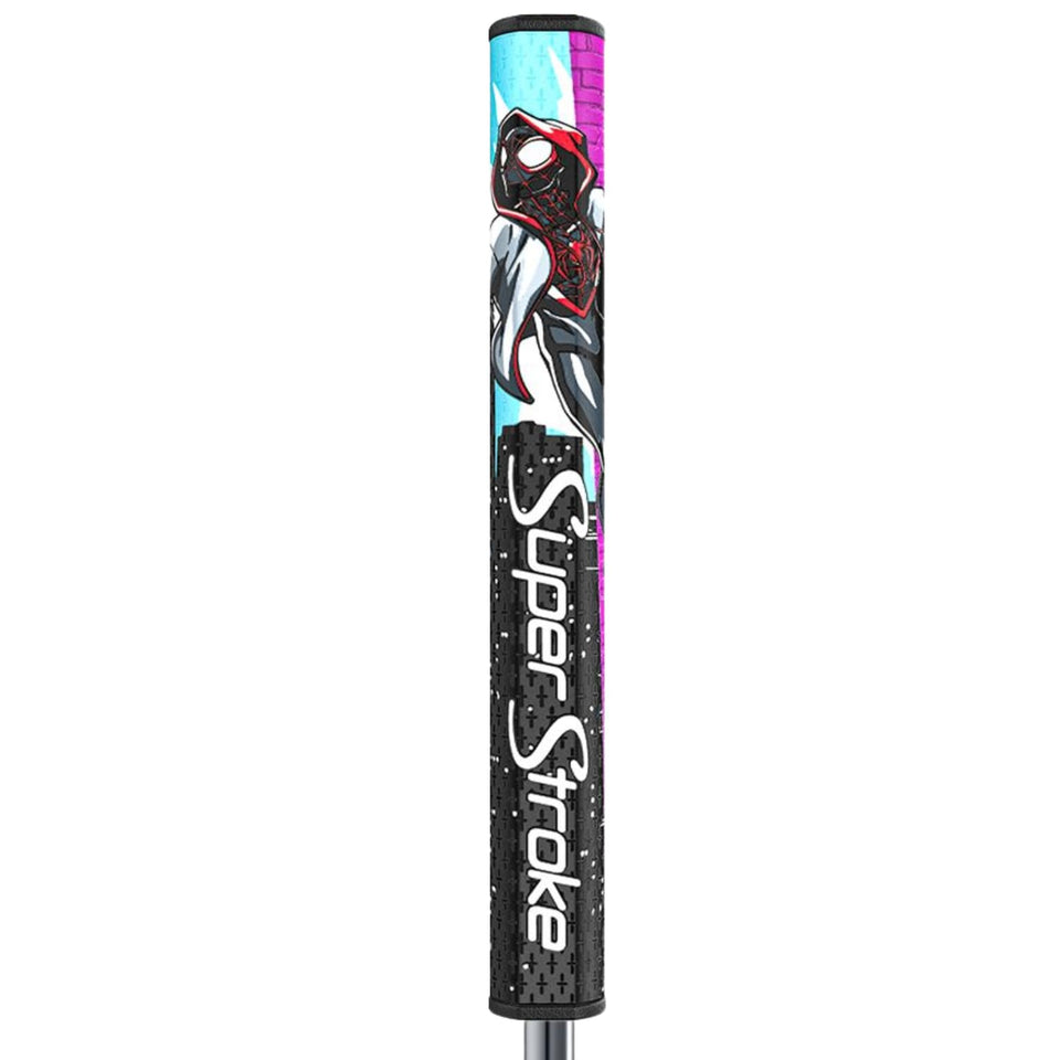 SuperStroke Tour 2.0 Miles Morales grip closeup showing premium texture and feel