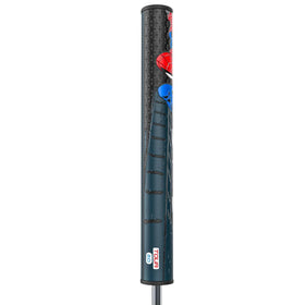 Detail of No-Taper design on the Spider-Man grip reducing hand tension during strokes.