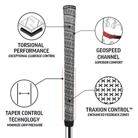 SuperStroke Traxion Wrap grip shows textured surface for improved control and comfort.