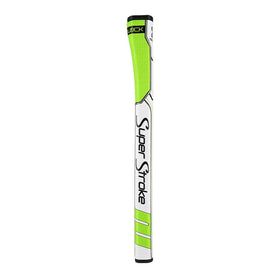 SuperStroke Traxion WristLock grip side profile in green/white, highlighting even pressure design.
