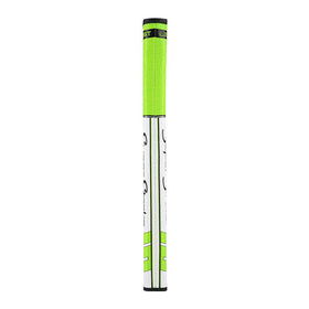 Close-up of Traxion texture on the WristLock grip, green/white, for enhanced feedback.