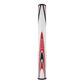 SuperStroke Wisconsin Badgers grip in white-cardinal colorway boosts confidence on the green
