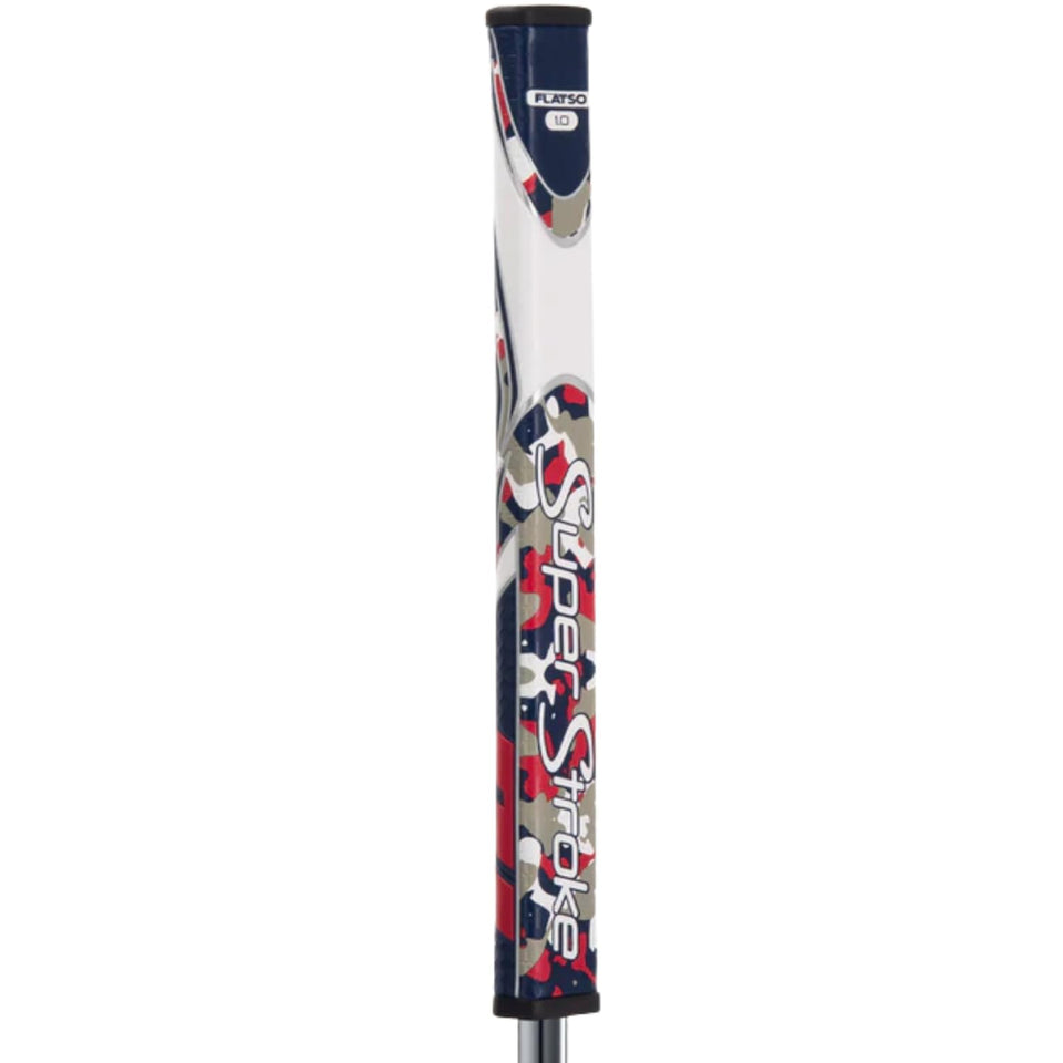 SuperStroke Zenergy Flatso 1.0 grip side view highlights camo texture for confident grip.