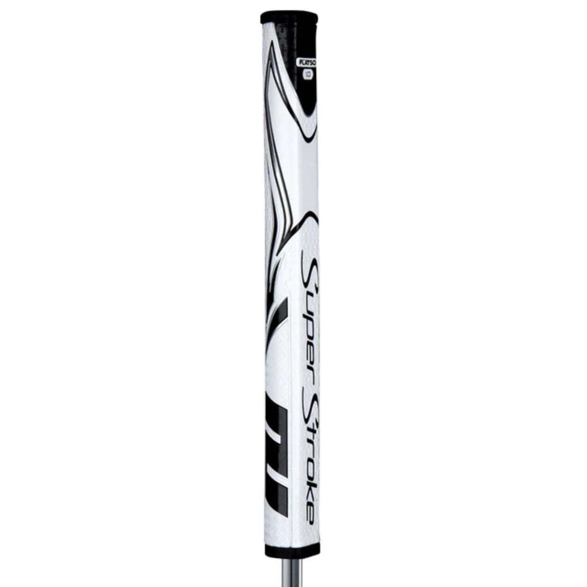 SuperStroke Zenergy Flatso 1.0 grip close-up showing SPYNE ridge for easier face squaring