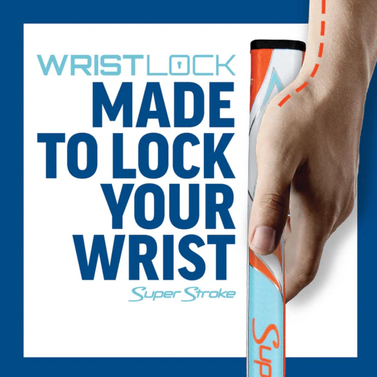 SuperStroke WristLock Putter Grip features multi-zone-texturing for enhanced feedback and comfortable control.