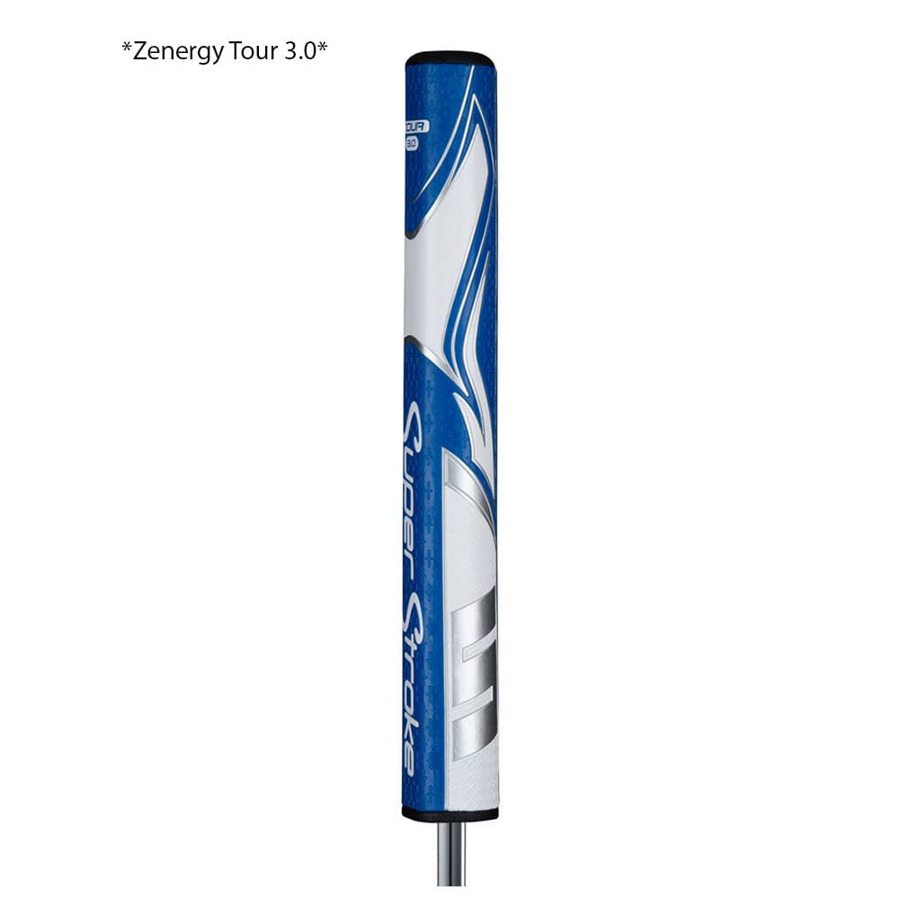 Hand-held view of blue Zenergy Tour 1.0 showing No Taper design.