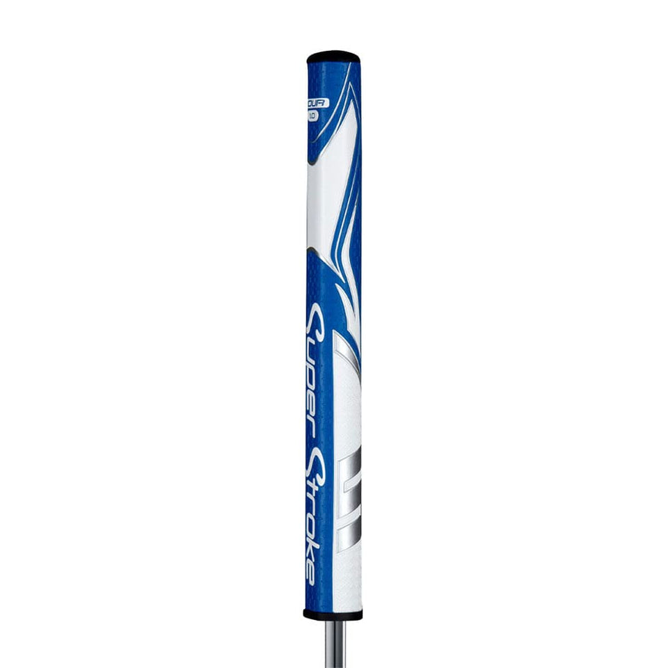 SuperStroke Zenergy Tour 1.0 blue grip texture close-up for enhanced feel.