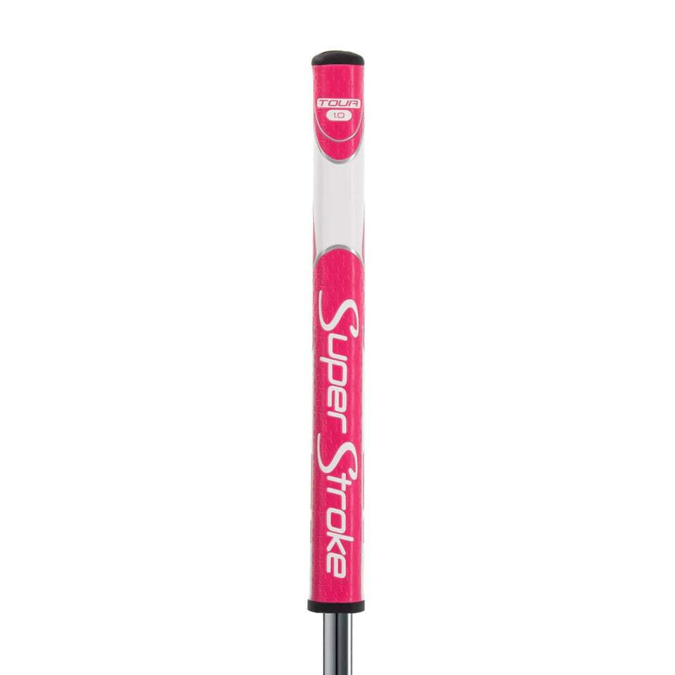 SuperStroke Zenergy Tour 1.0 grip pink and white enhances feel and alignment