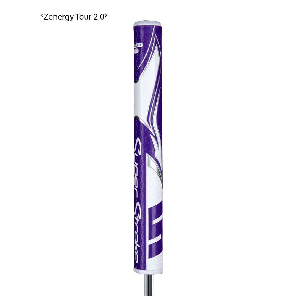 Close-up of the multi-zone texture on the SuperStroke Zenergy Tour 1.0 grip for better feel and feedback.