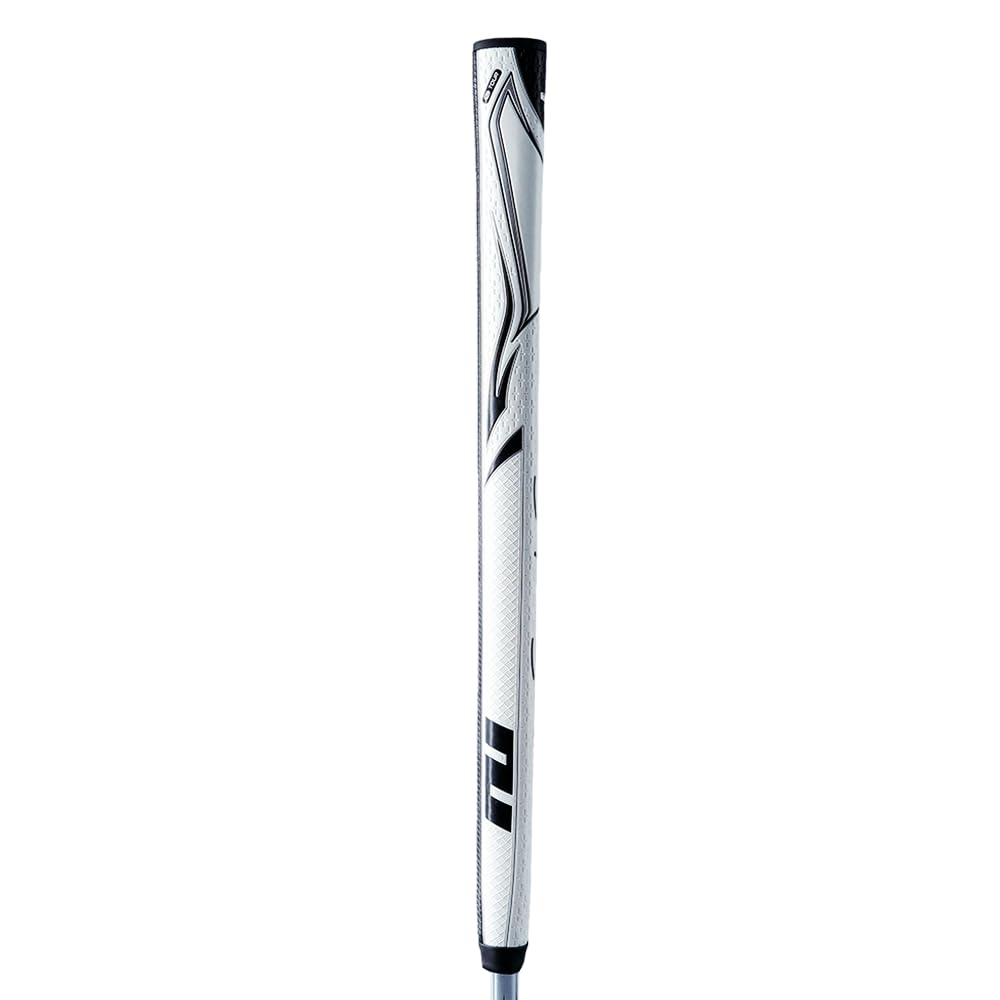 Profile view of the White/Black SuperStroke Zenergy Tour 1.0P grip