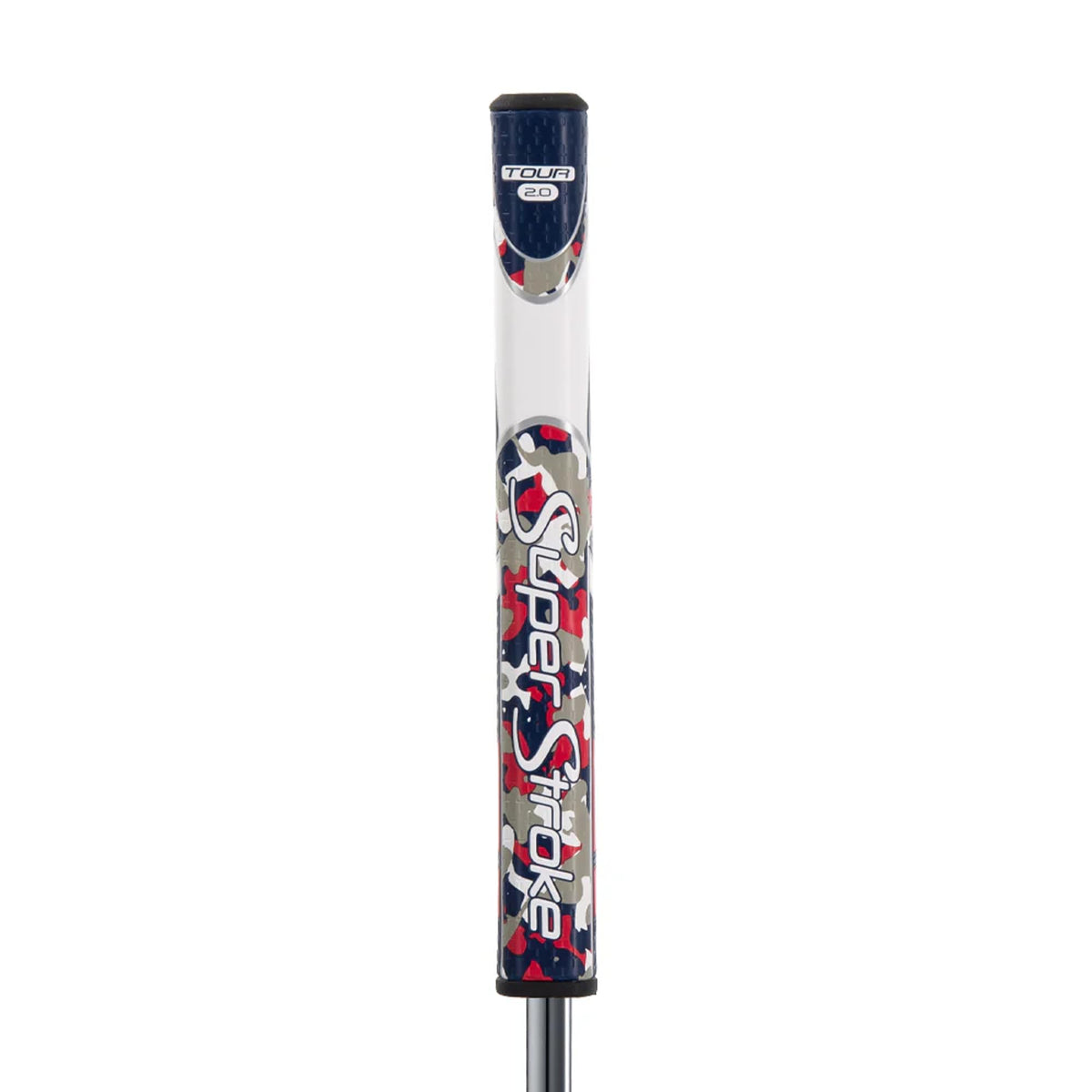 SuperStroke Zenergy Tour 2.0 grip in camo RWB improves face squaring and grip.