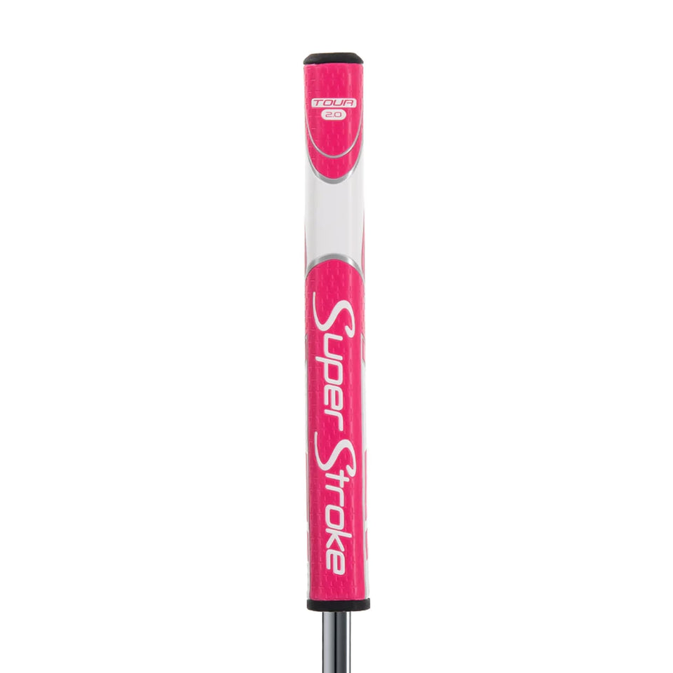 SuperStroke Zenergy Tour 2.0 grip pink-white for improved control and consistent strokes on greens