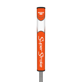 SuperStroke Zenergy Tour 3.0 grip orange front view highlighting SPYNE for easier face squaring