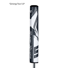 Close-up of Multi-Zone Texturing on the Zenergy Tour 3.0 grip for enhanced feedback.