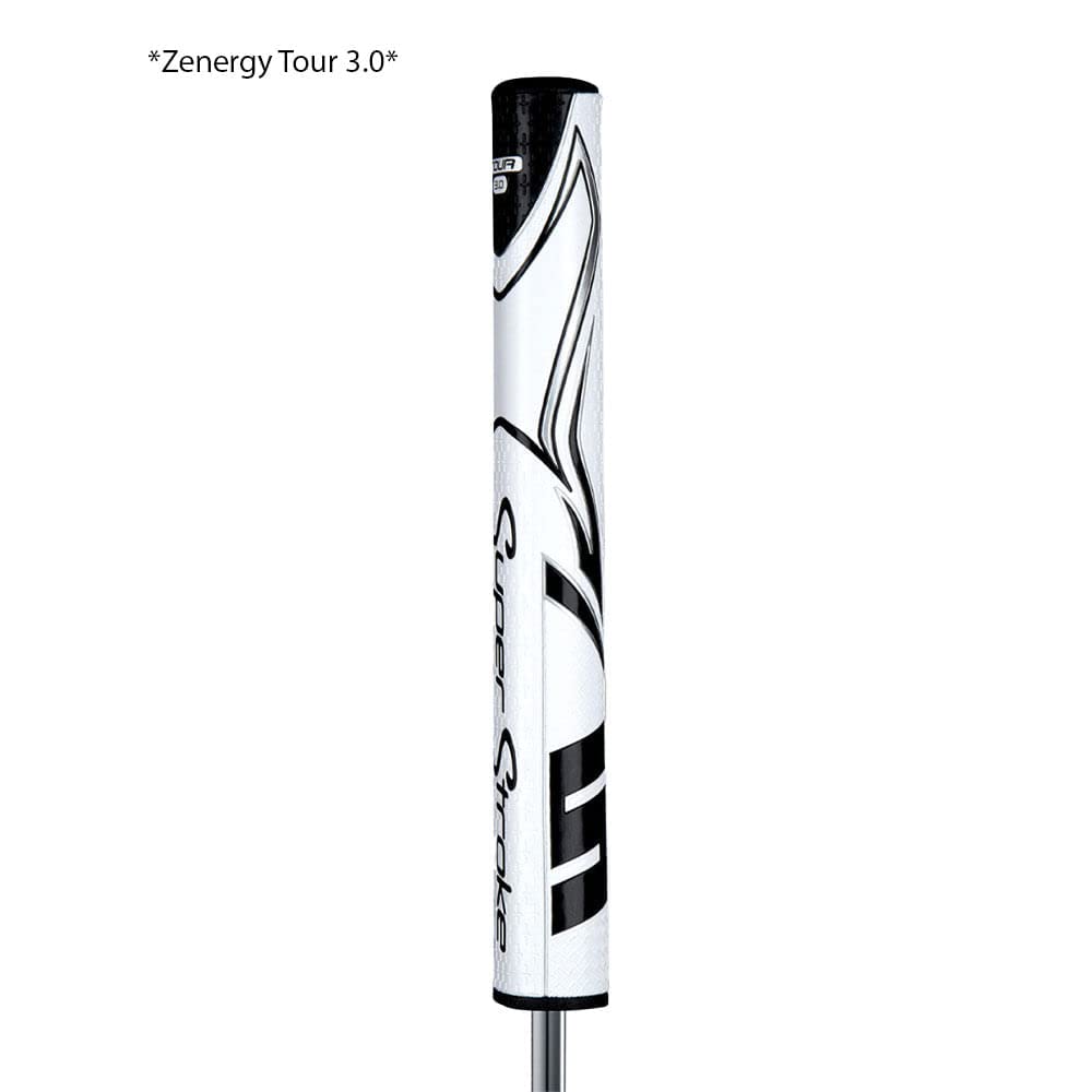 SuperStroke Zenergy Tour 3.0 grip top view highlighting Multi-Zone Texturing for feel.