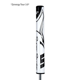 SuperStroke Zenergy Tour 3.0 grip top view highlighting Multi-Zone Texturing for feel.