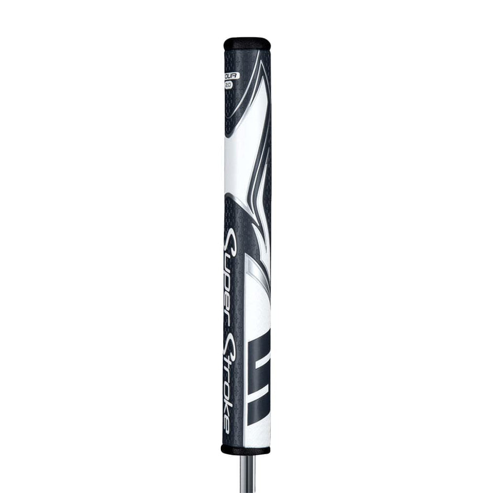 SuperStroke Zenergy Tour 5.0 grip front view showing Enhanced Spyne technology for consistent alignment