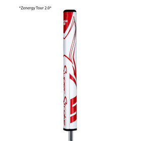 SuperStroke Zenergy Tour 5.0 grip texture close-up emphasizes comfortable, high-sense feedback.