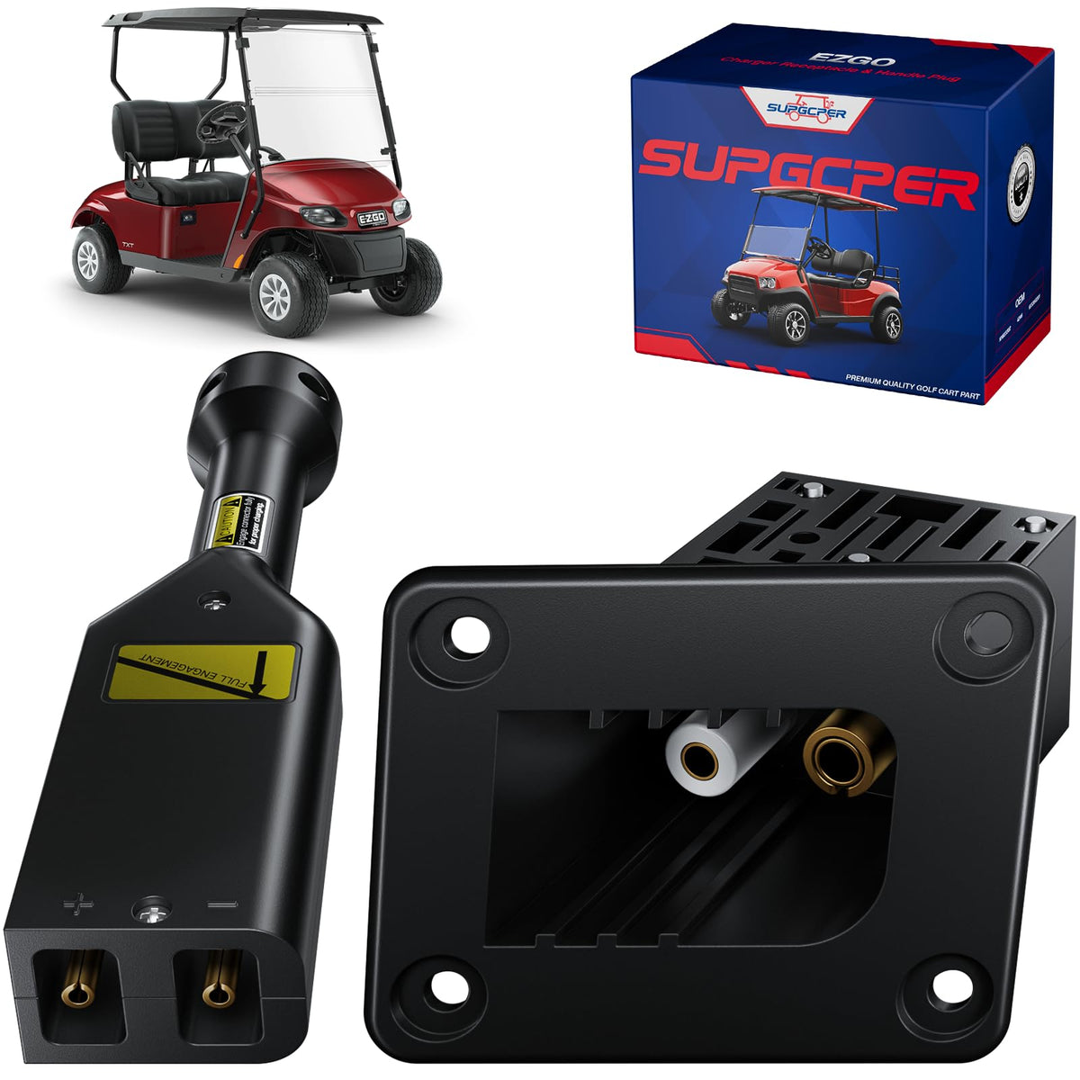 SUPGCPER EZGO 36V PowerWise receptacle for reliable charging on EZGO TXT Medalist.