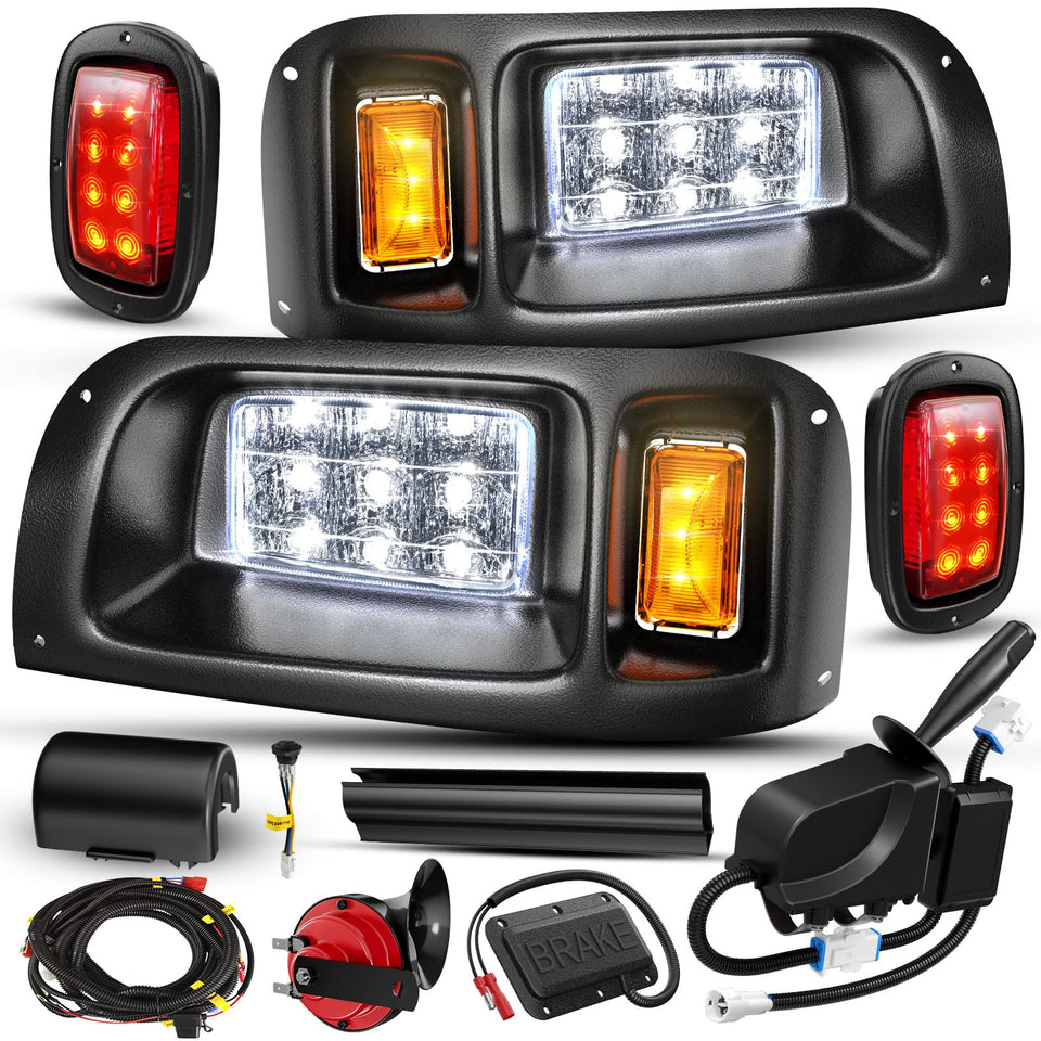 SUPGCPER 12V deluxe headlight, front view, showcasing bright LEDs for safer night driving