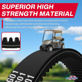 SUPGCPER EZGO drive belt teeth detail demonstrates strong grip and wear resistance.