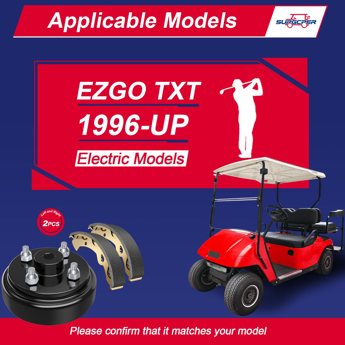 SUPGCPER EZGO TXT brake hub drum 24-teeth spline detail.