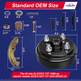 SUPGCPER EZGO TXT brake shoes kit for reliable braking.